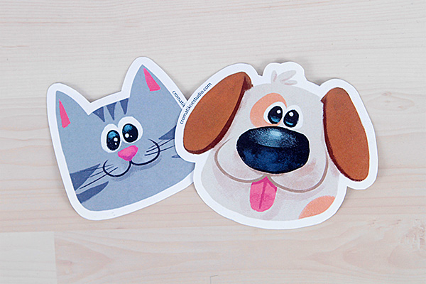 Stickers Perro y Gato ilustrados