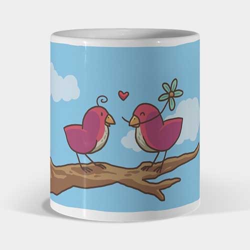 Mug amor pajaritos