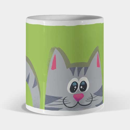 Mug gato verde